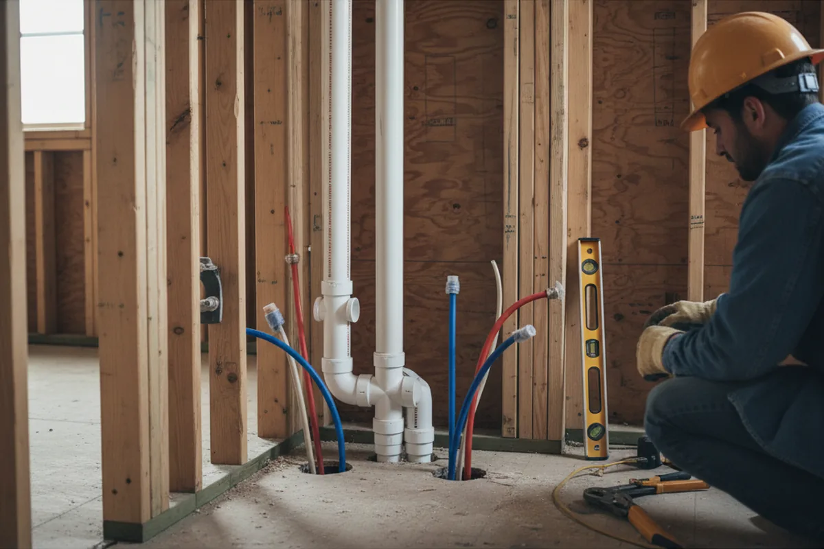 Drain and supply rough-in during Toilet Repair and Installation in Commerce